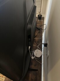 Sound detector behind TV.