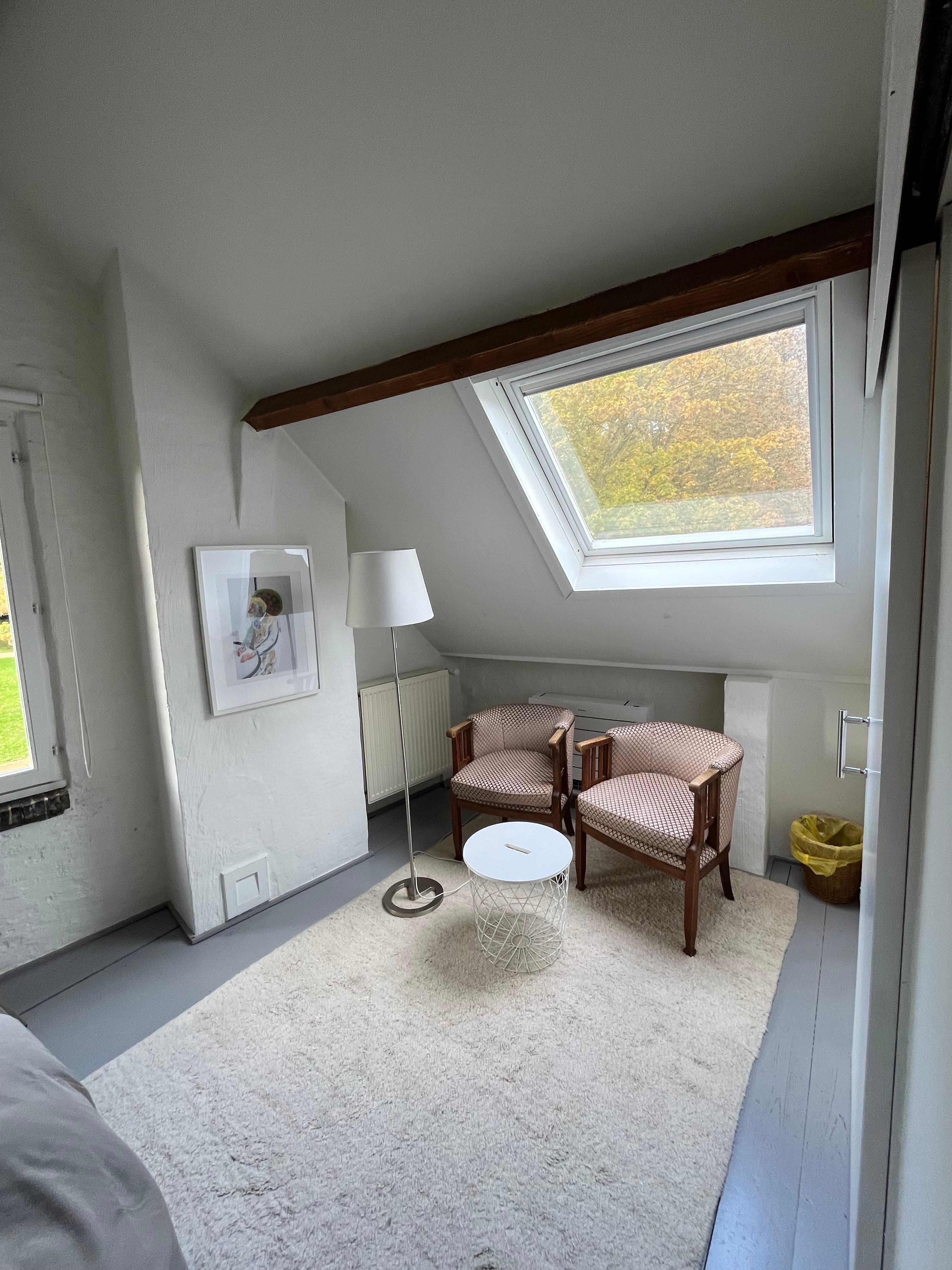 The seating area in the bedroom