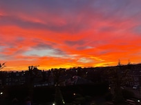 View from our room: beautiful sunset