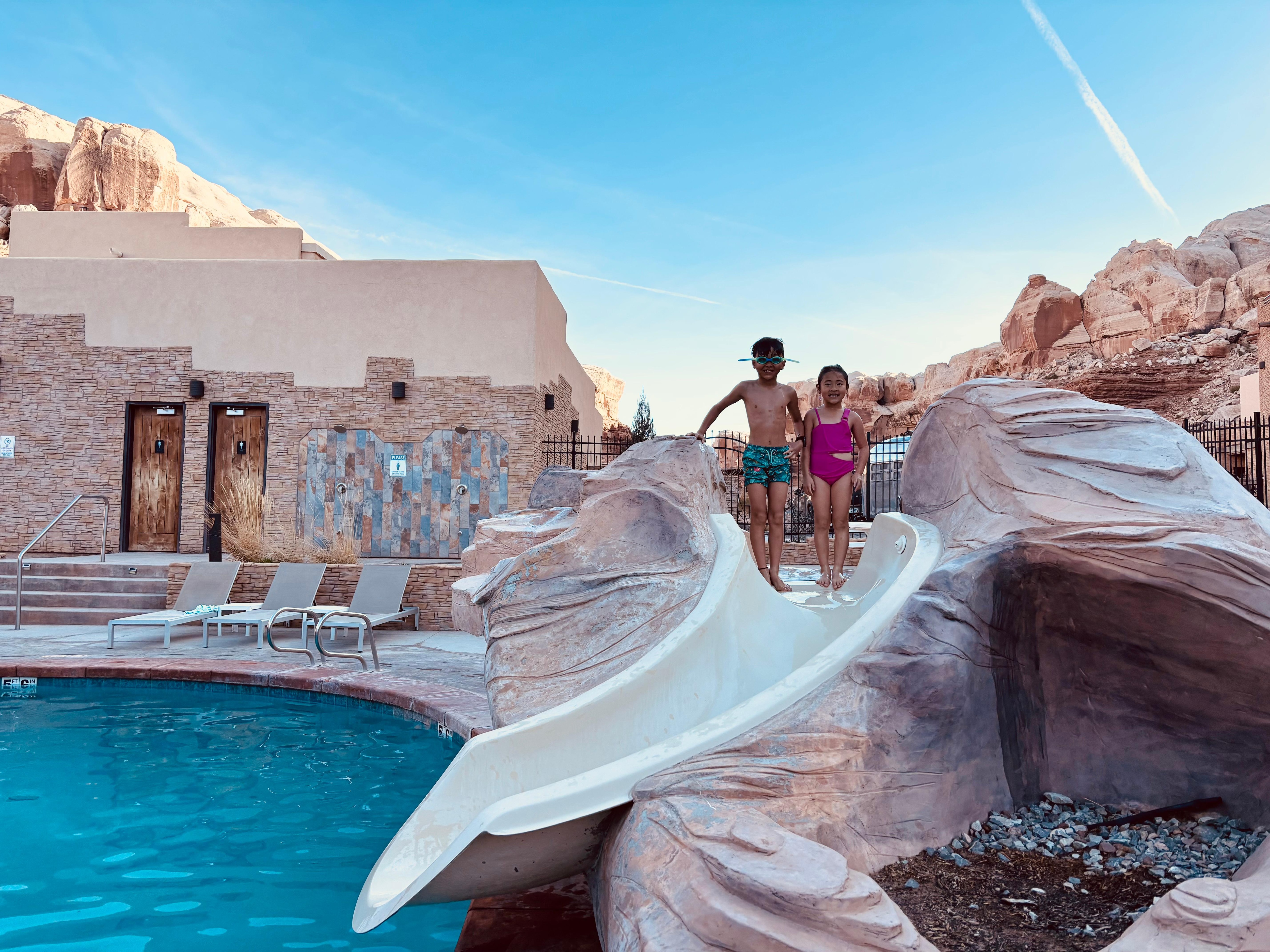 Pool with slide
