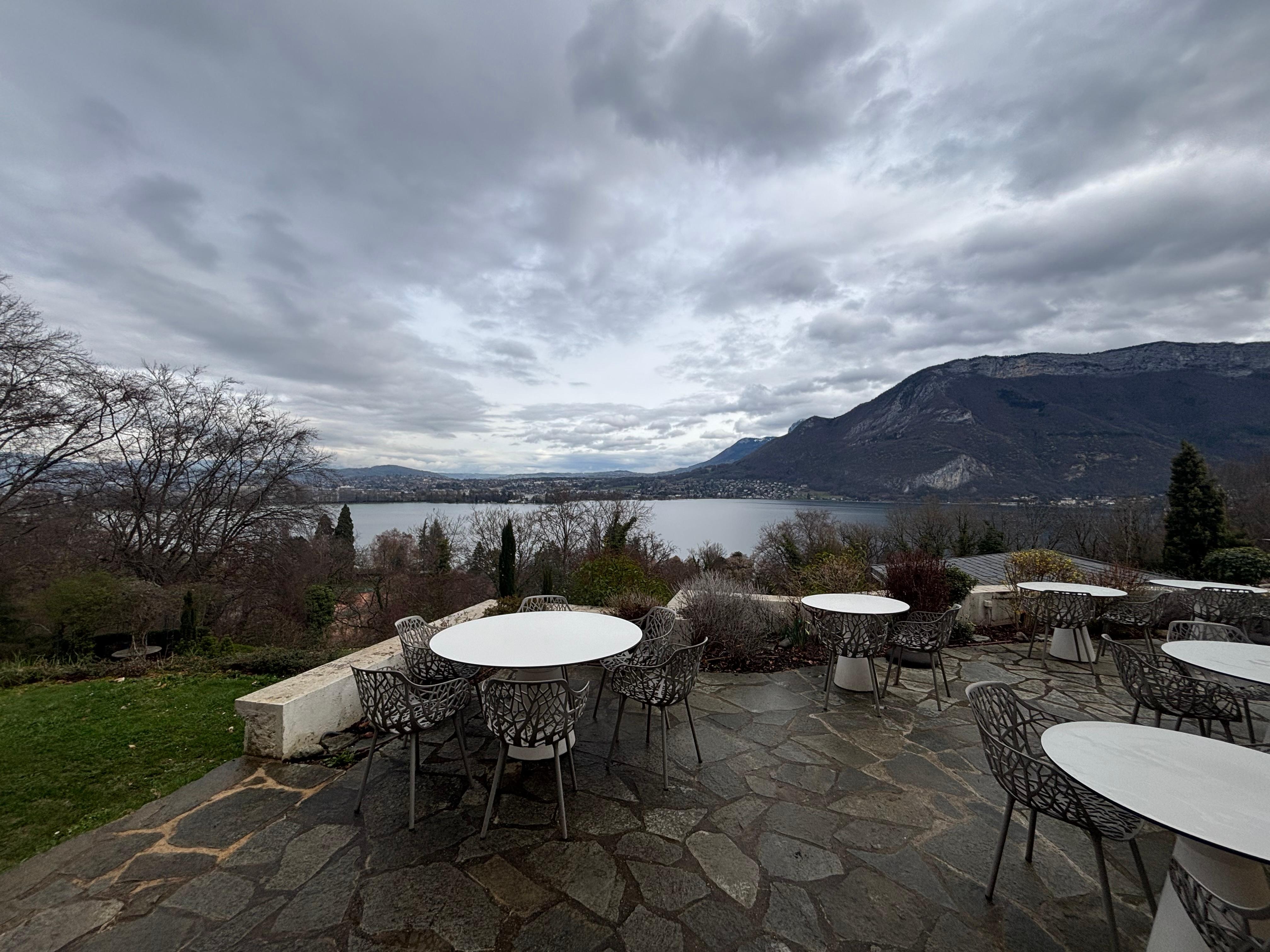 At the back of hotel