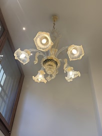 Chandelier in the bathroom
