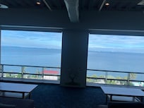 龍宮亭5階ラウンジ。景色がとてもよいです
