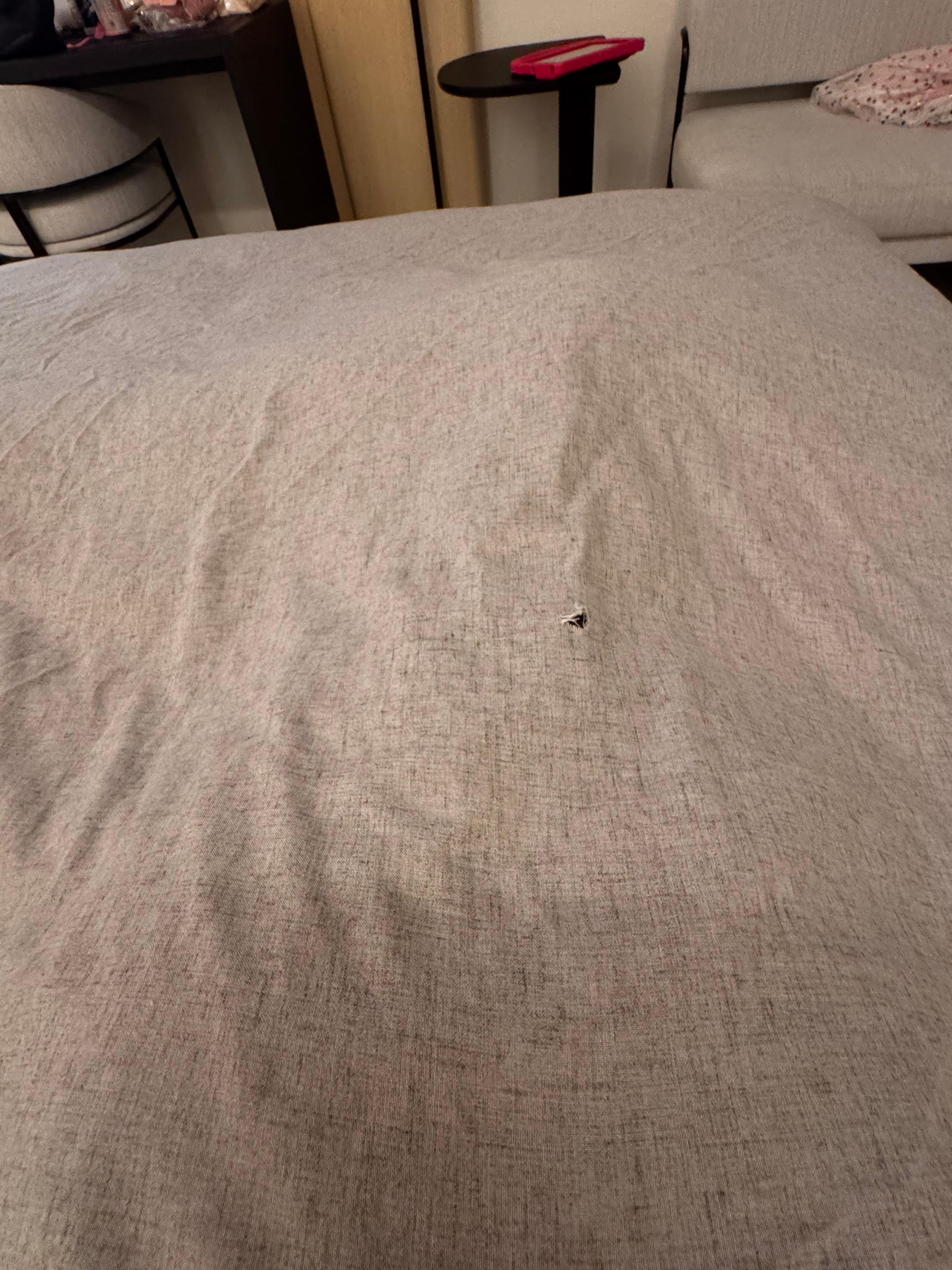 Hole in the middle of the sheet 
