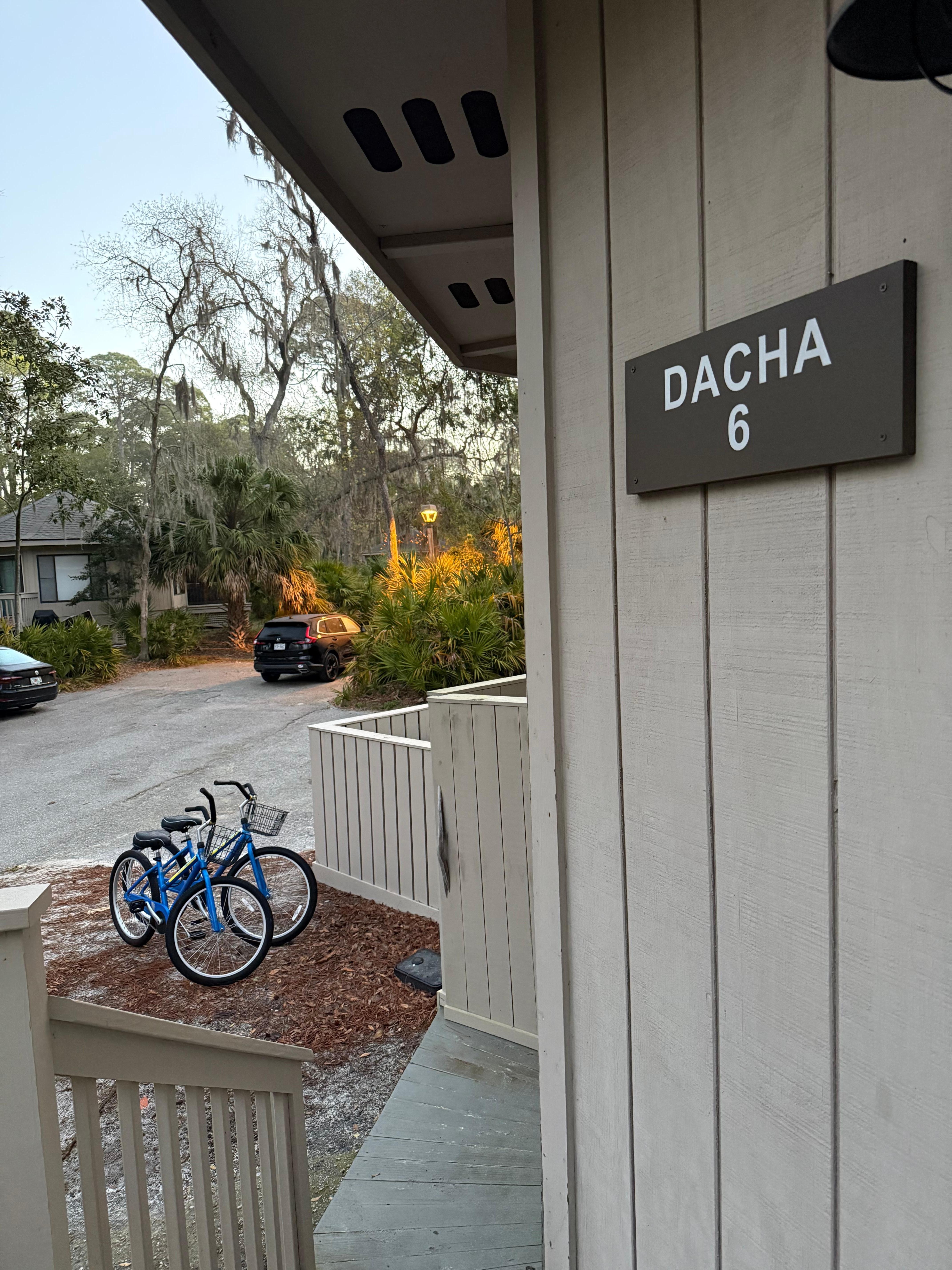 Outside of home - rental bikes in frame 