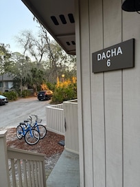 Outside of home - rental bikes in frame