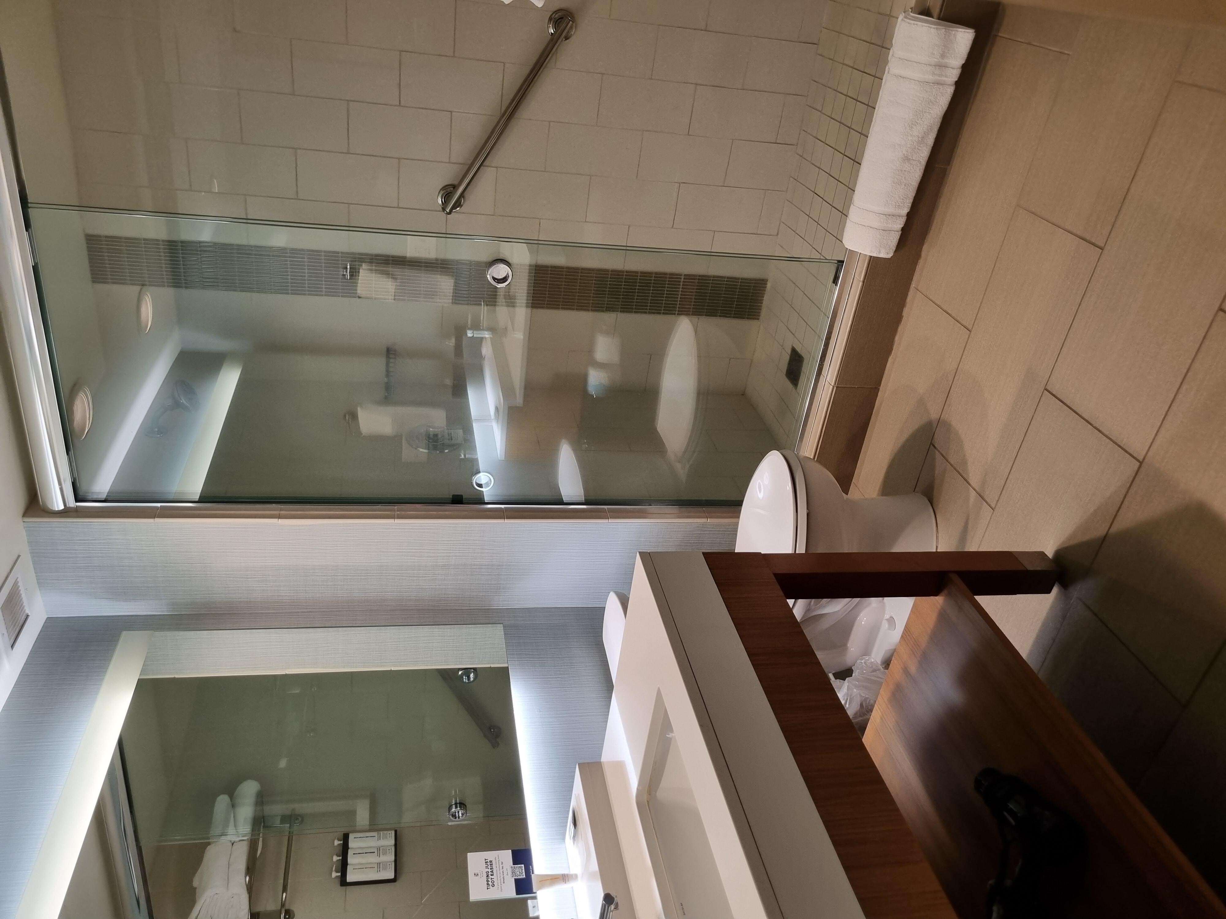 Bathroom with massage-head shower