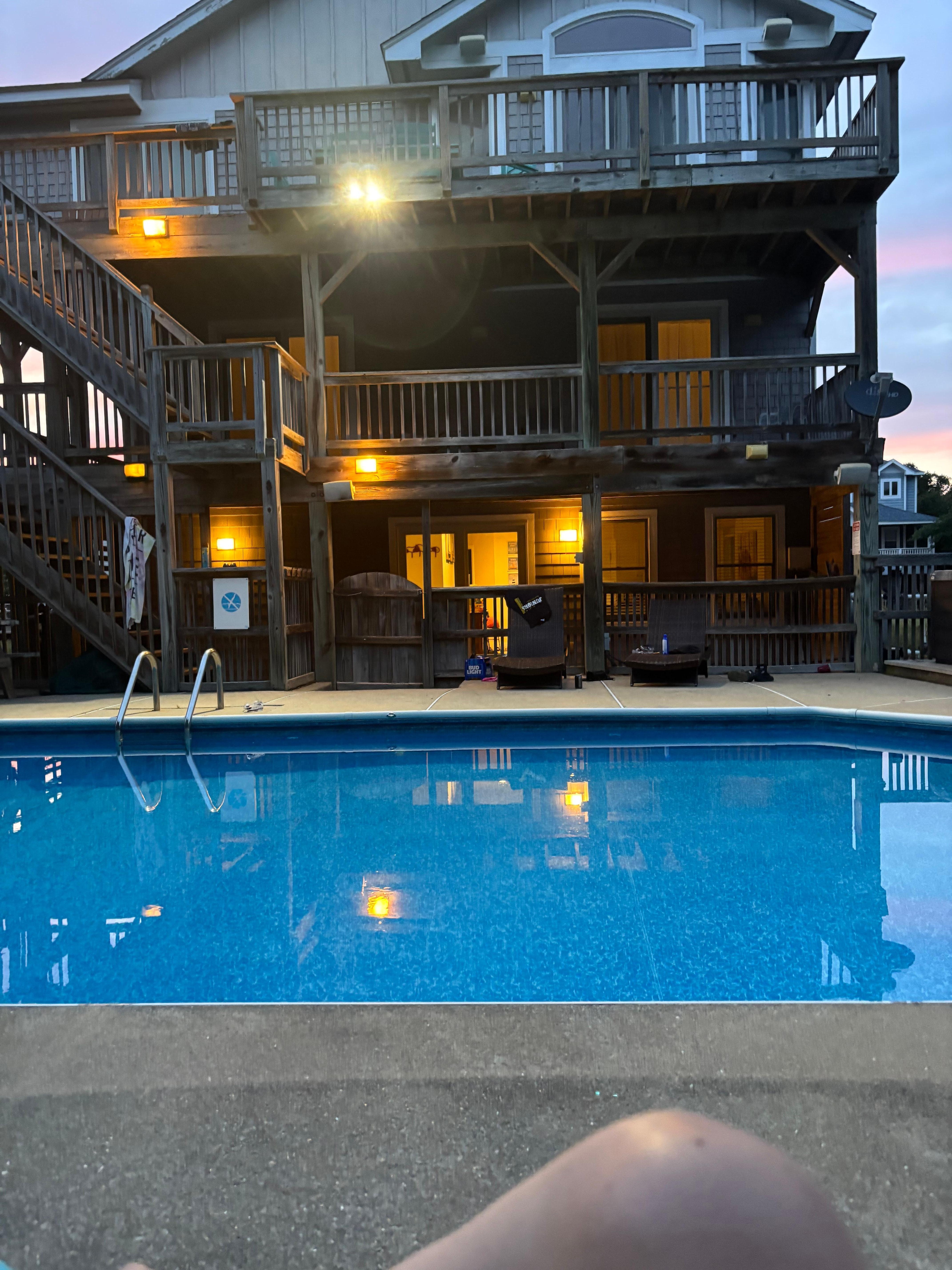 Poolside in the evening! 