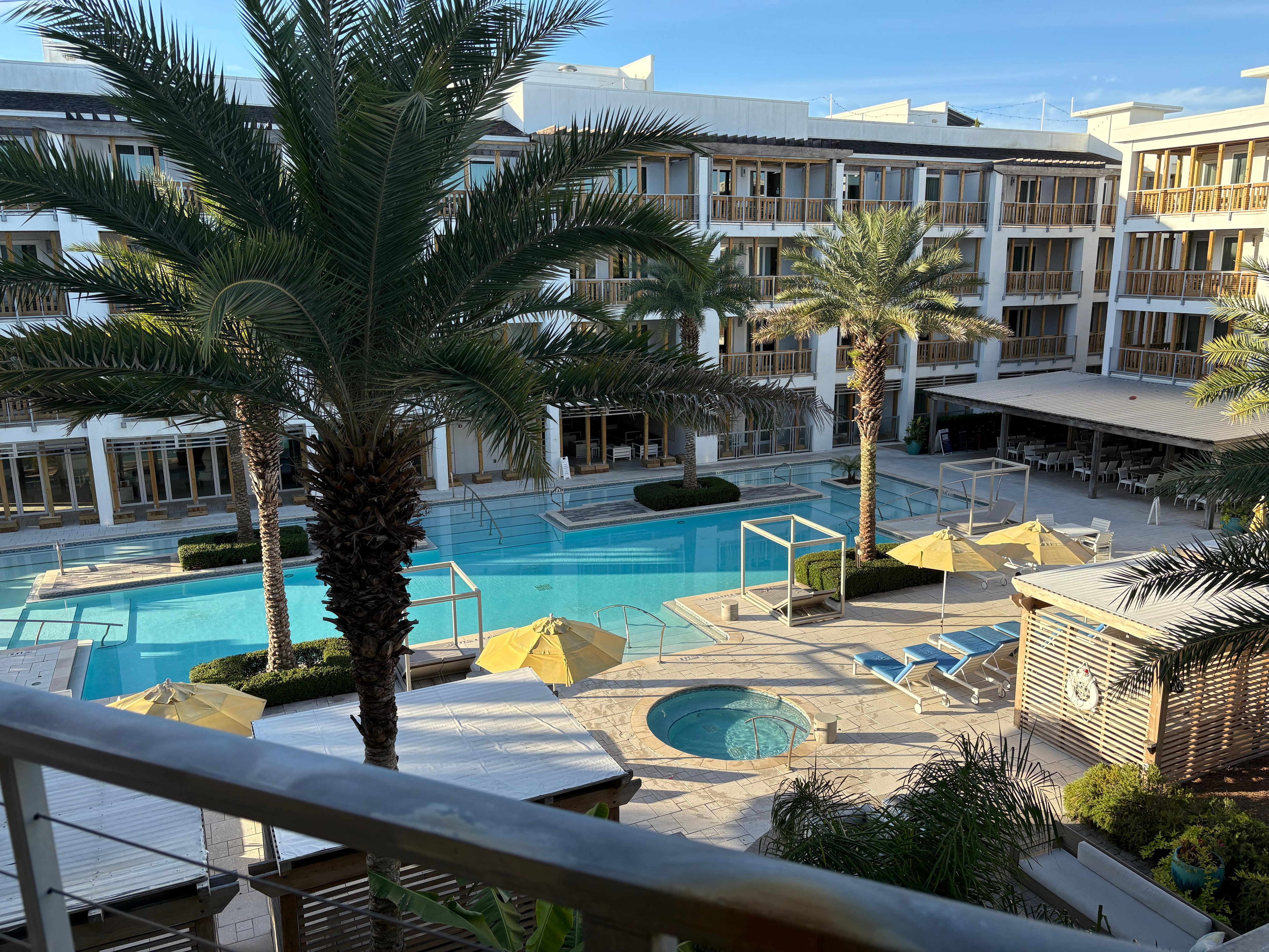 Lovely pool and hot tub area
