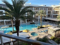Lovely pool and hot tub area