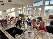 Breakfast at the island.