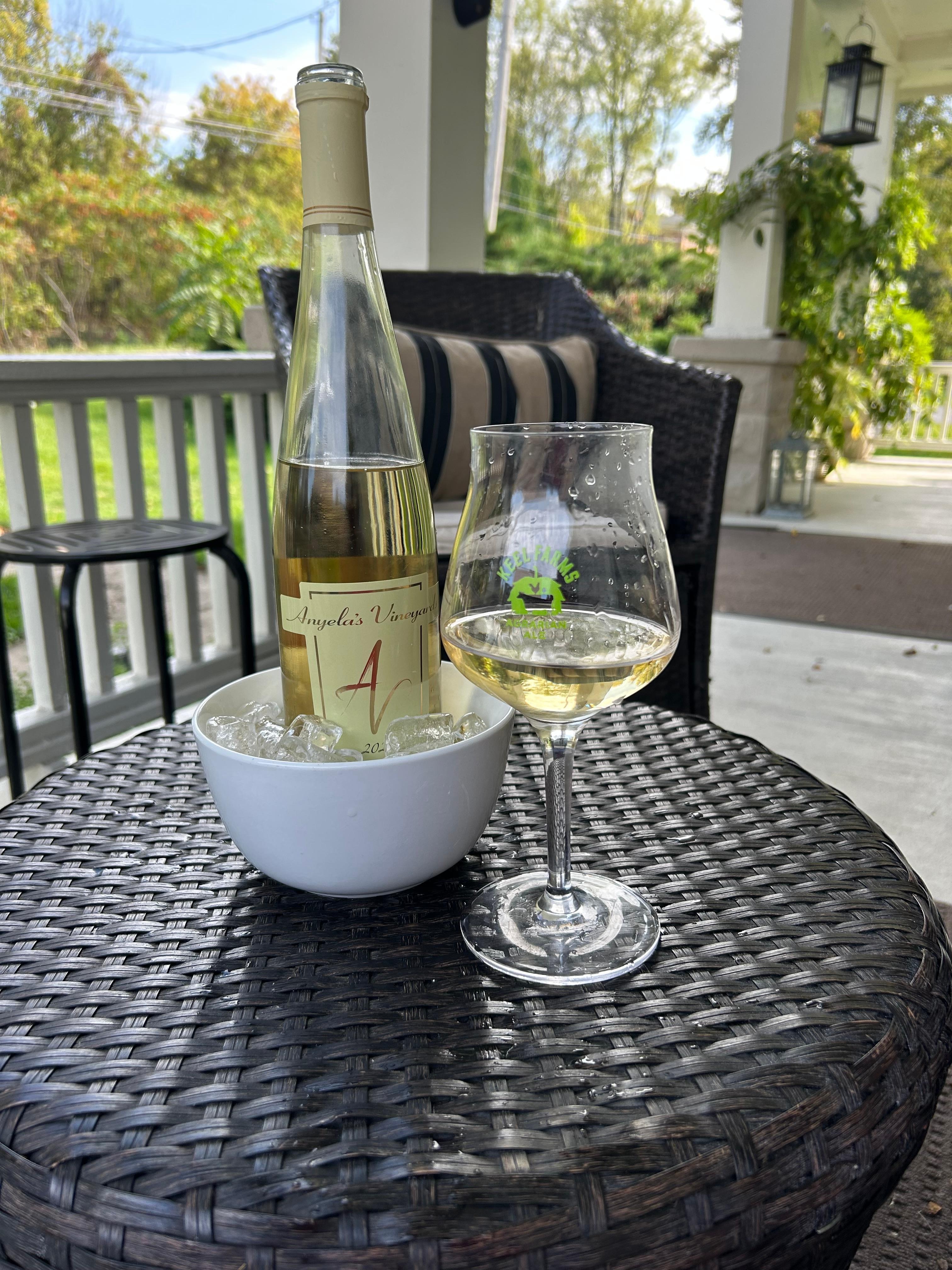 Wine on the front porch