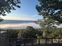 beautiful morning view with clouds / fog below