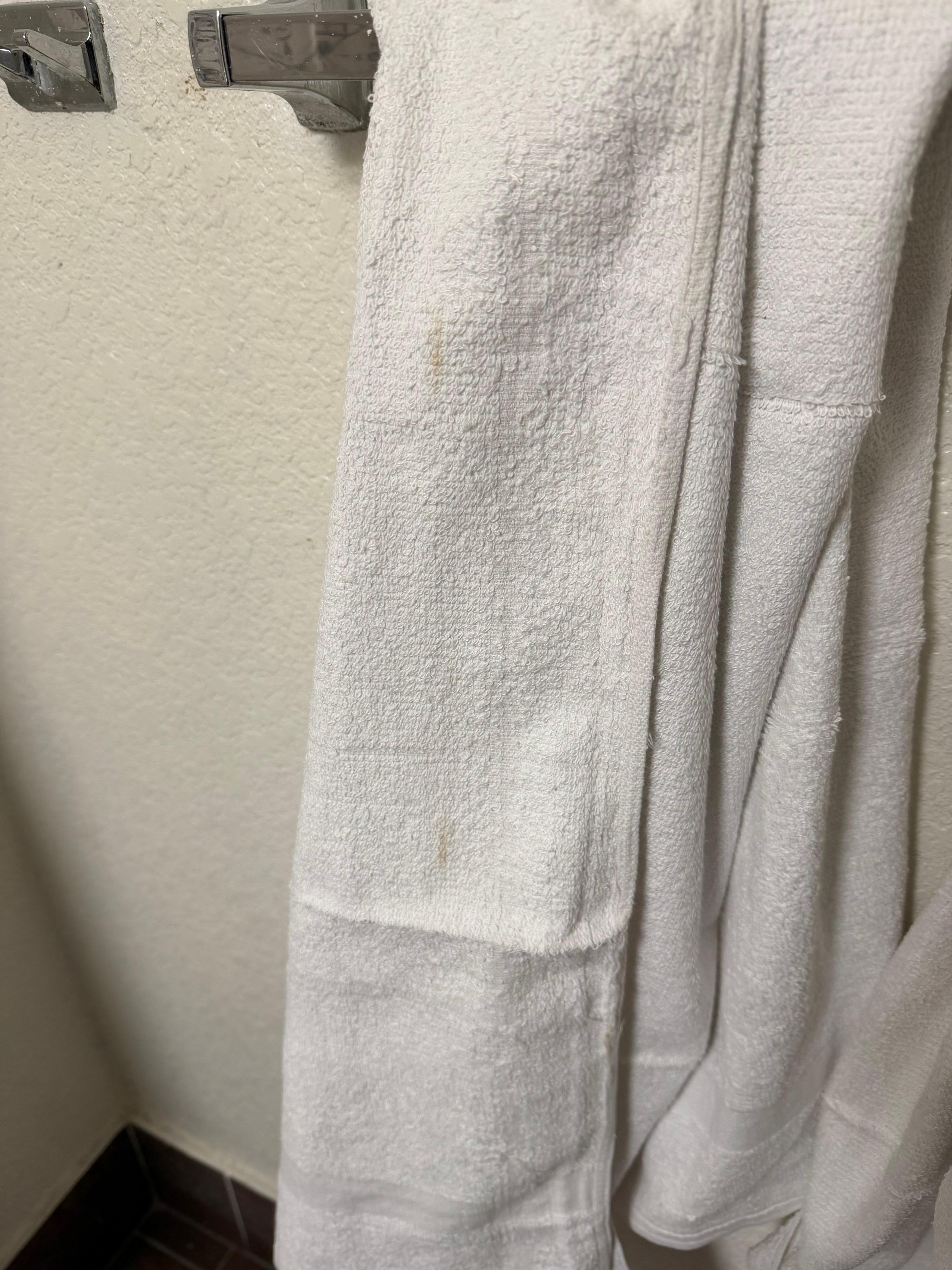 Dirty towel that was there when we arrived 