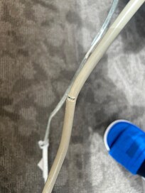 Electricity wire allmost cutted