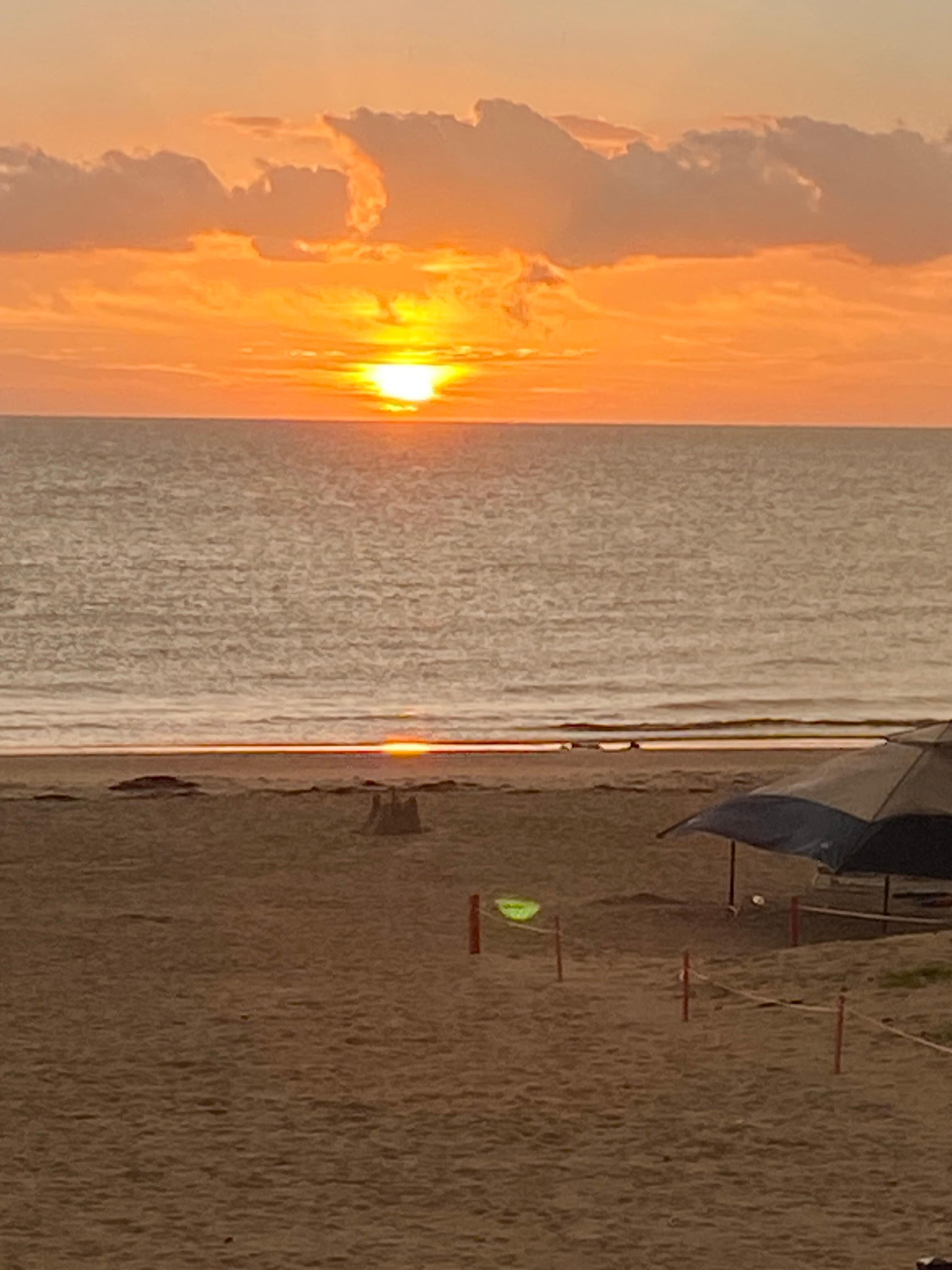 And sunset on the other