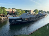 Barge right outside our condo
