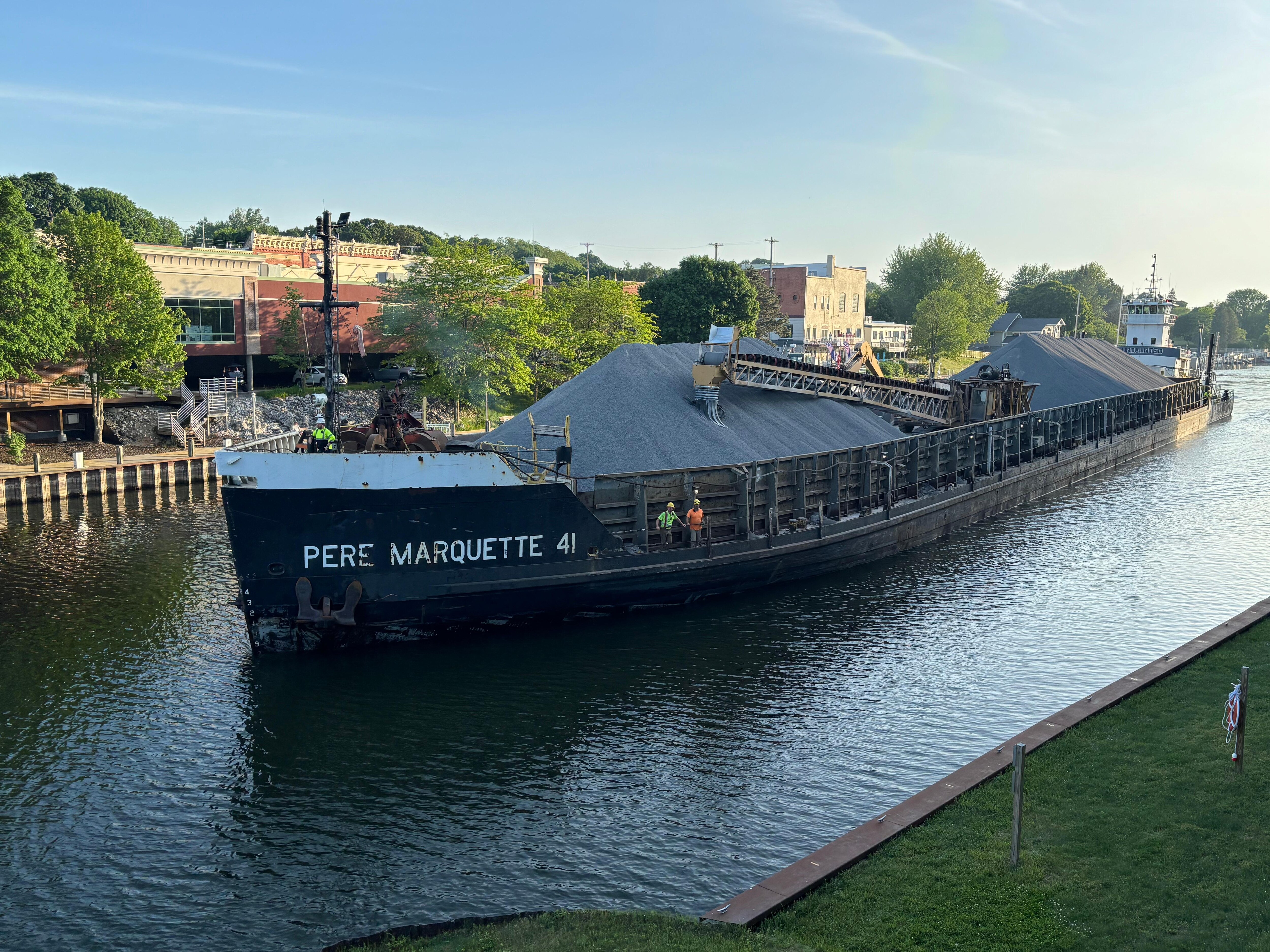 Barge right outside our condo