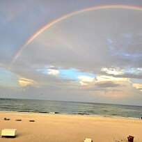 Rainbow one morning looking out from the balcony!