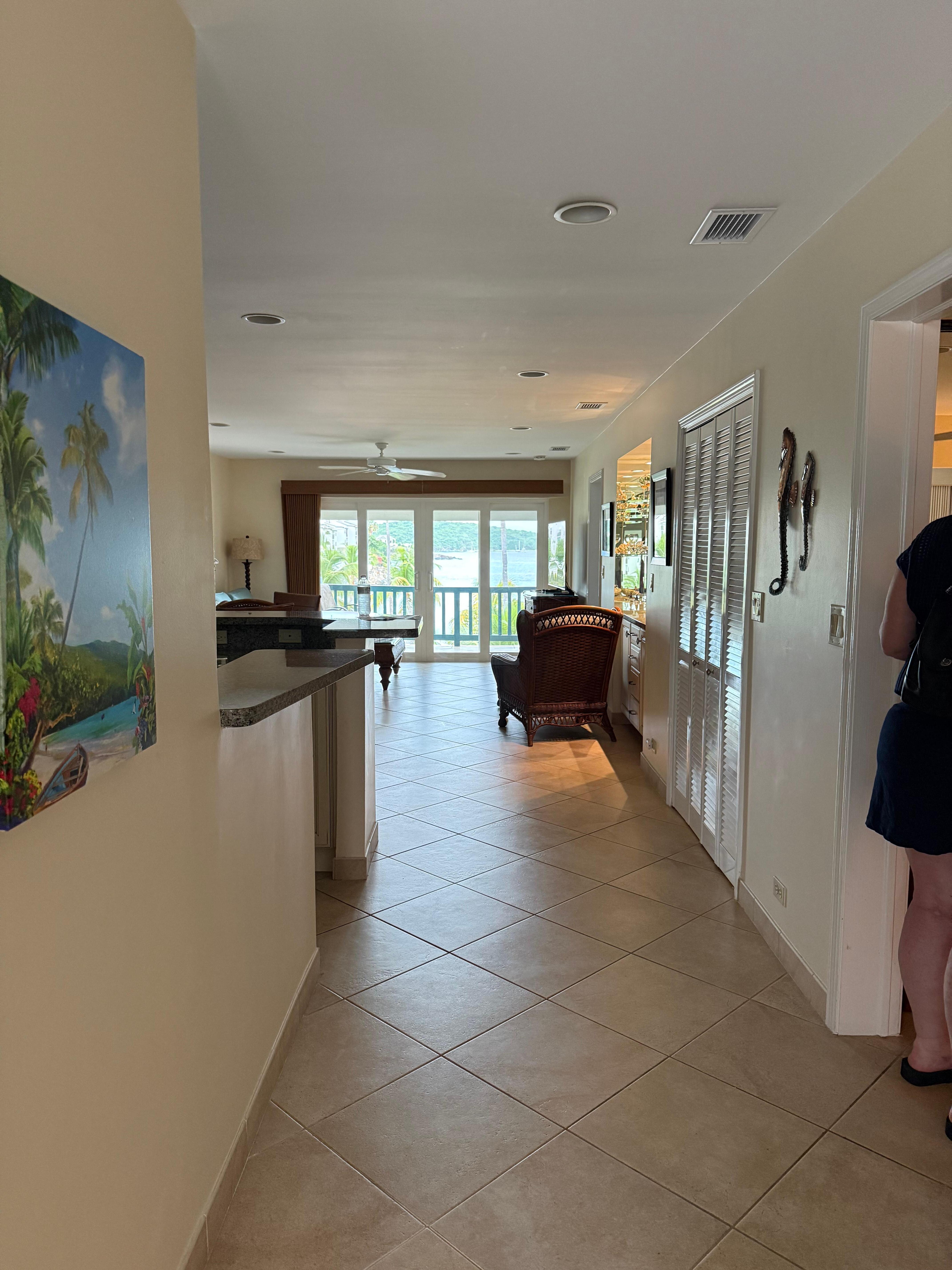 View as you walk in the front door