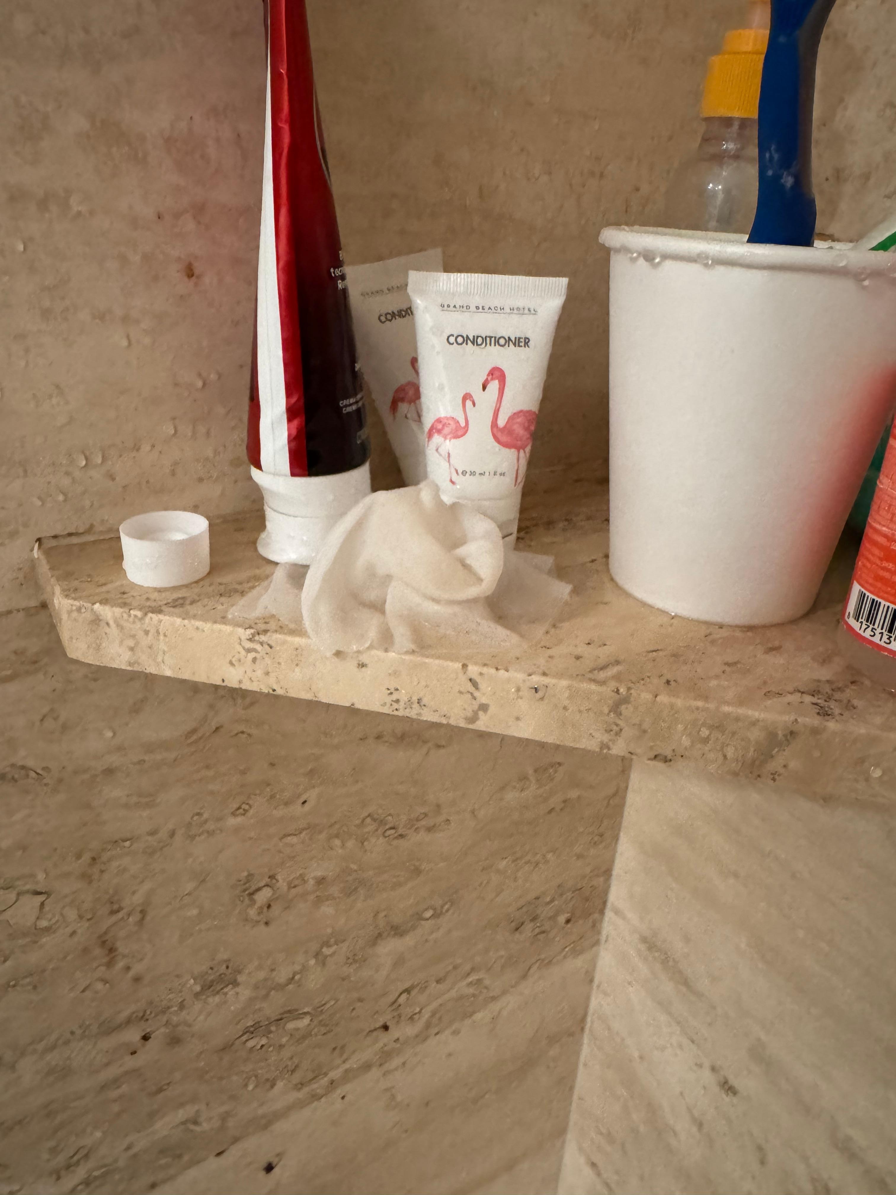 They never cleaned the shower.