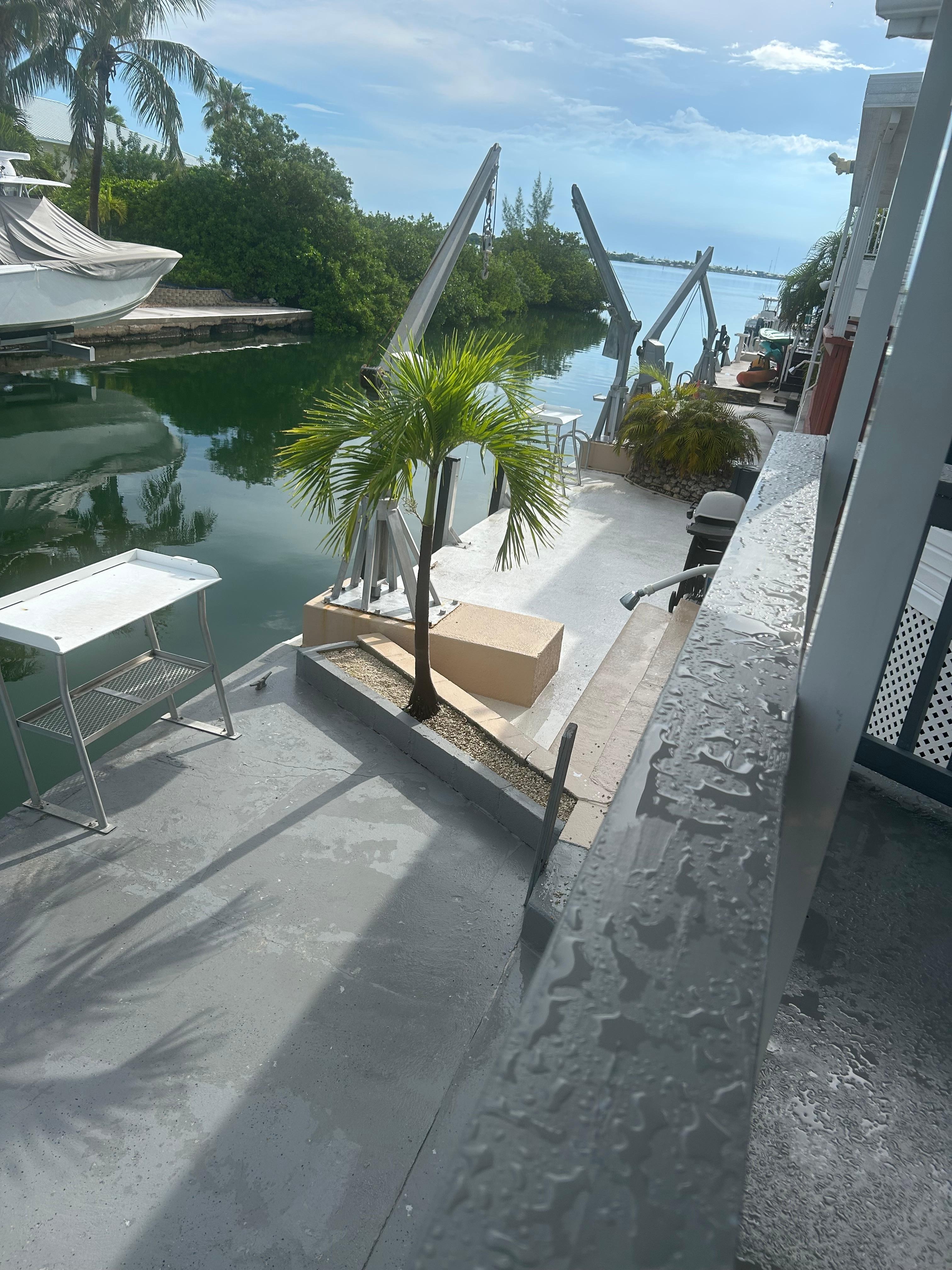 Looking down the canal from the porch.