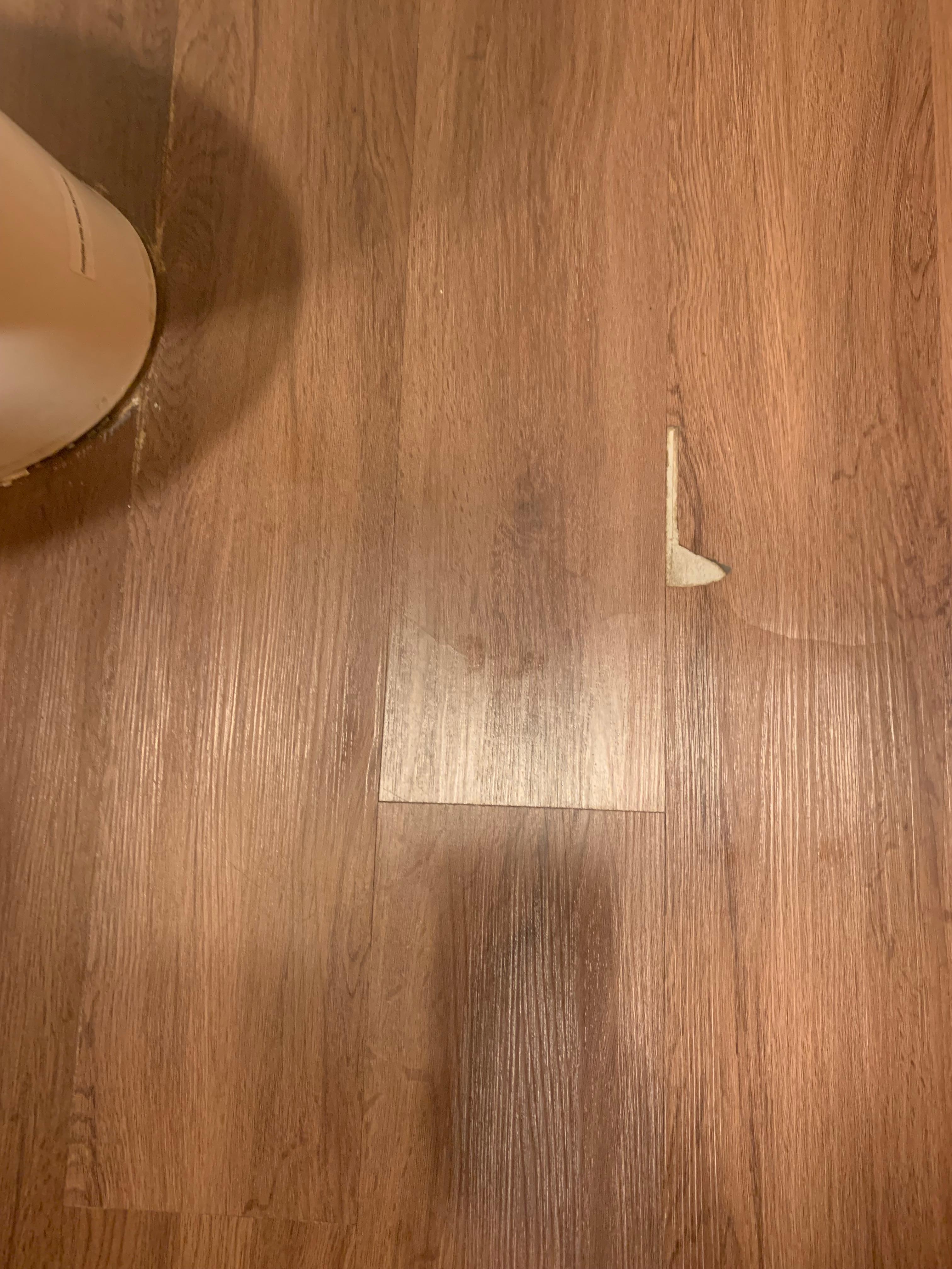 Broken sinking floor. One of several spots