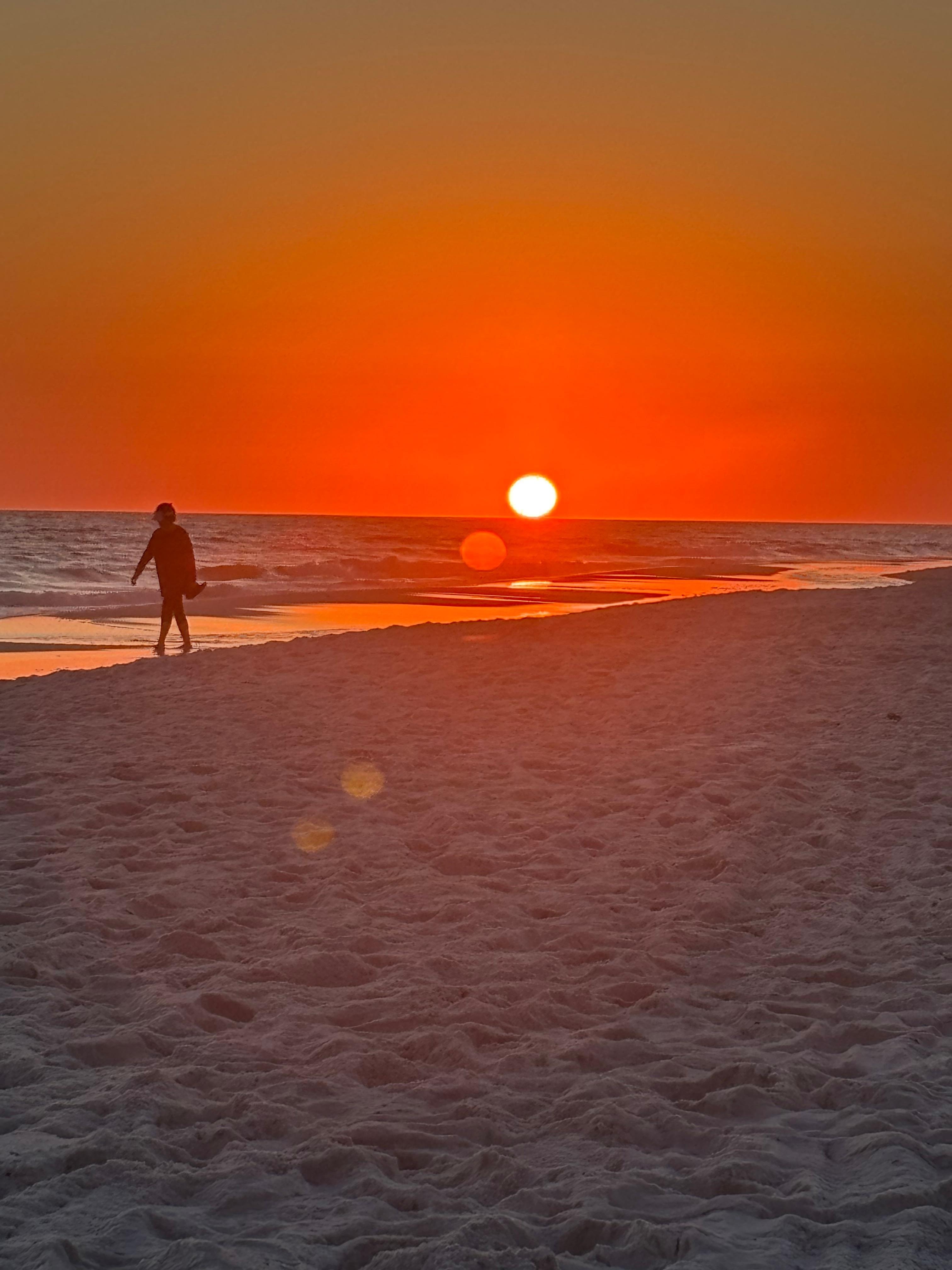 Sunset on the beach.