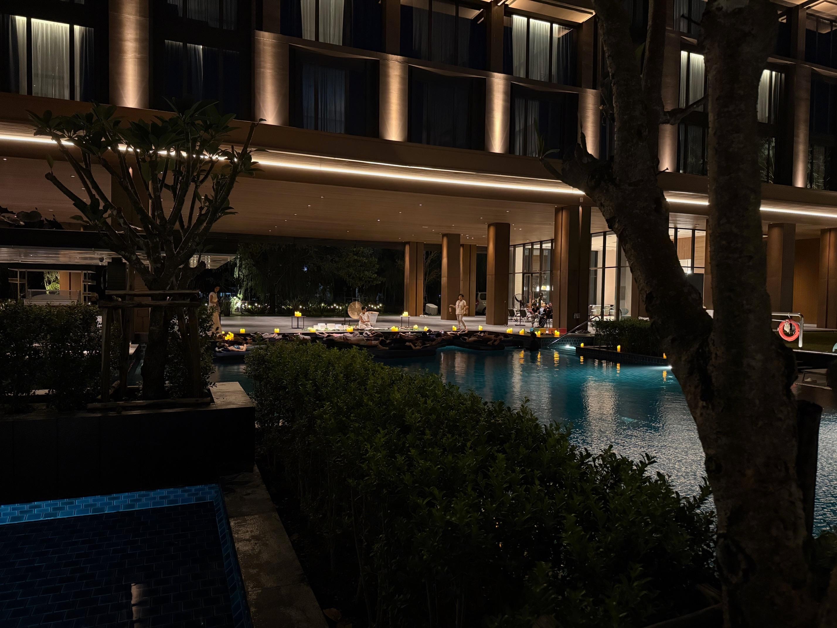 Poolside meditation/relaxation offering... Very unique, peaceful.