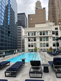 My youngest loved the pool on top of the building!