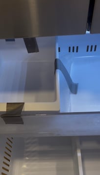 No ice, everything in freezer still taped.