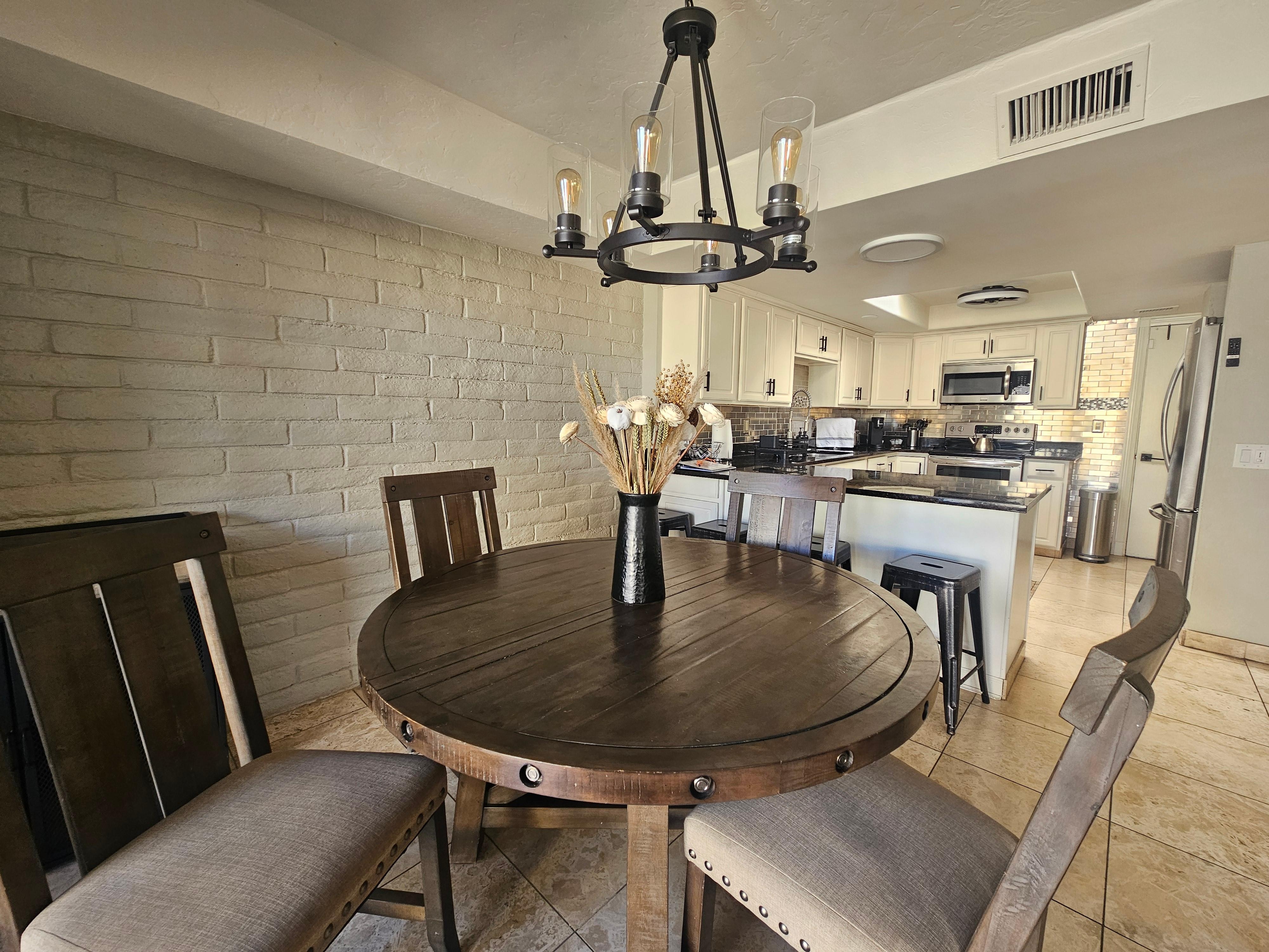 Beautiful dining room open to the kitchen