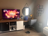 Desk and tv area