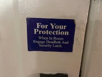 Warning on door