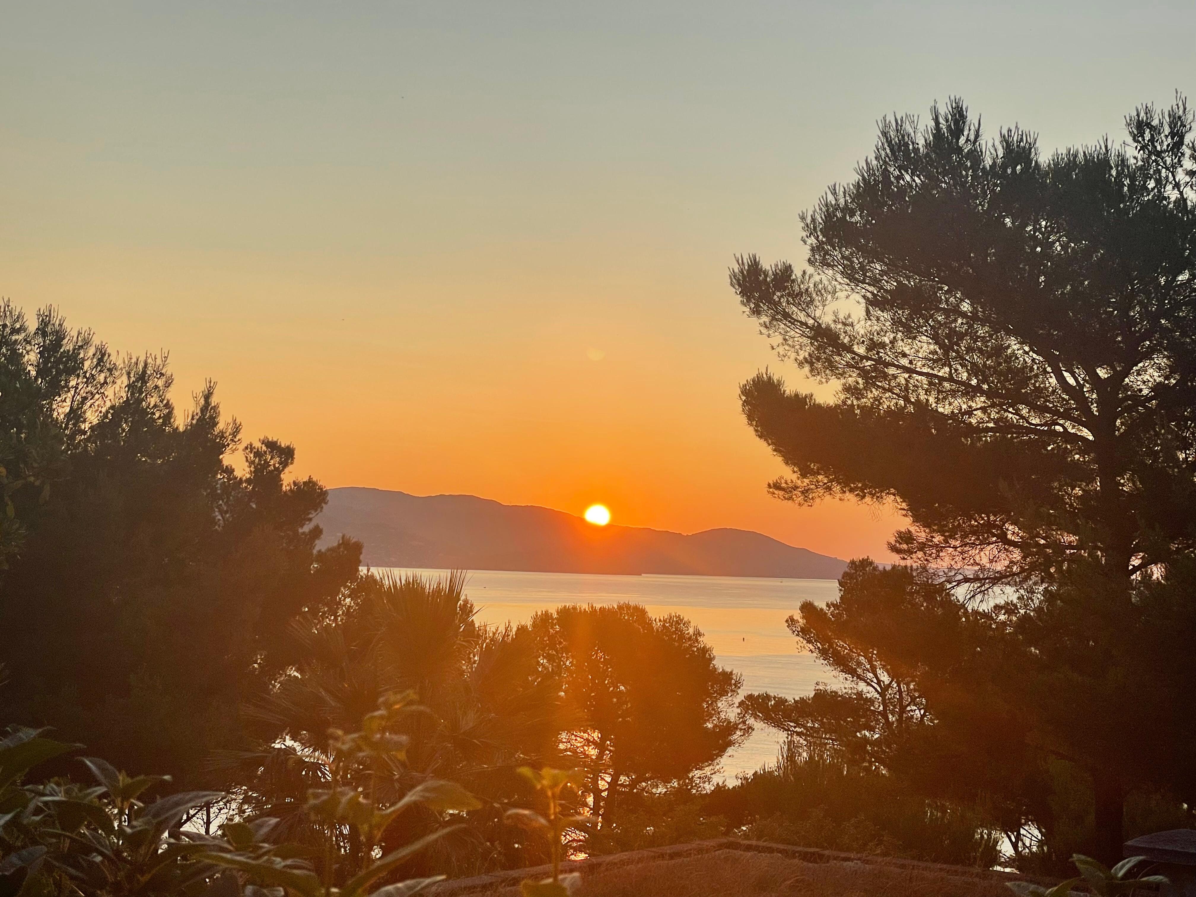 Blick von der Terrasse früh morgens