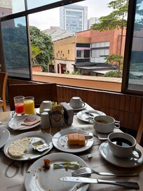Having a breakfast with open windows and feeling the smell of nature