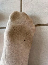État des chaussettes 2h après notre arrivée
