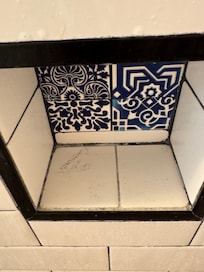 Master bath with hair in shampoo