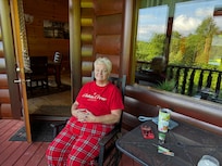 Sitting on the back porch!