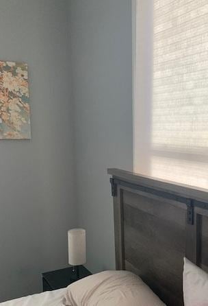 There is a headboard for the smaller bed now, too. 