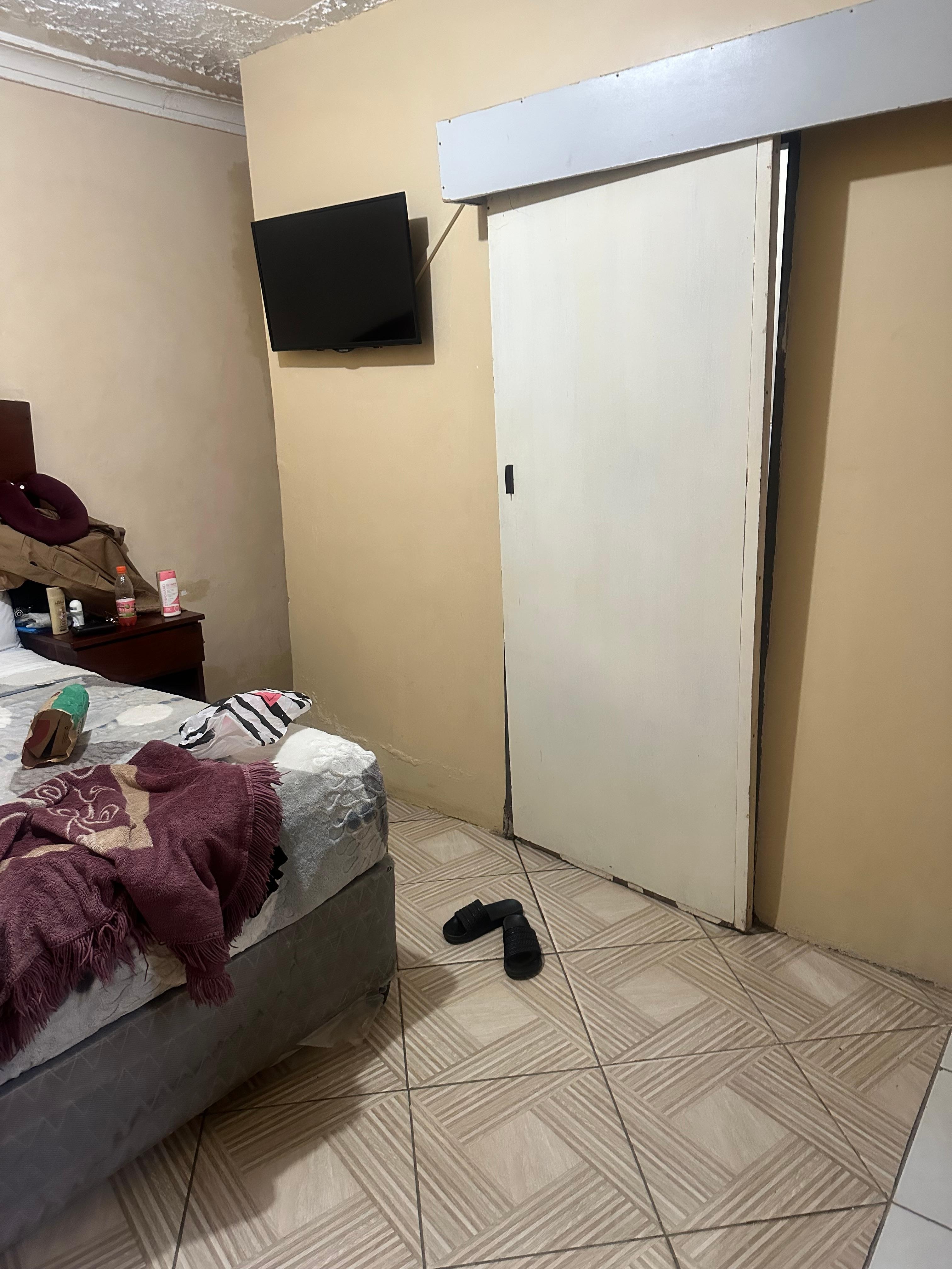 Water from the shower flowing towards the bed argh