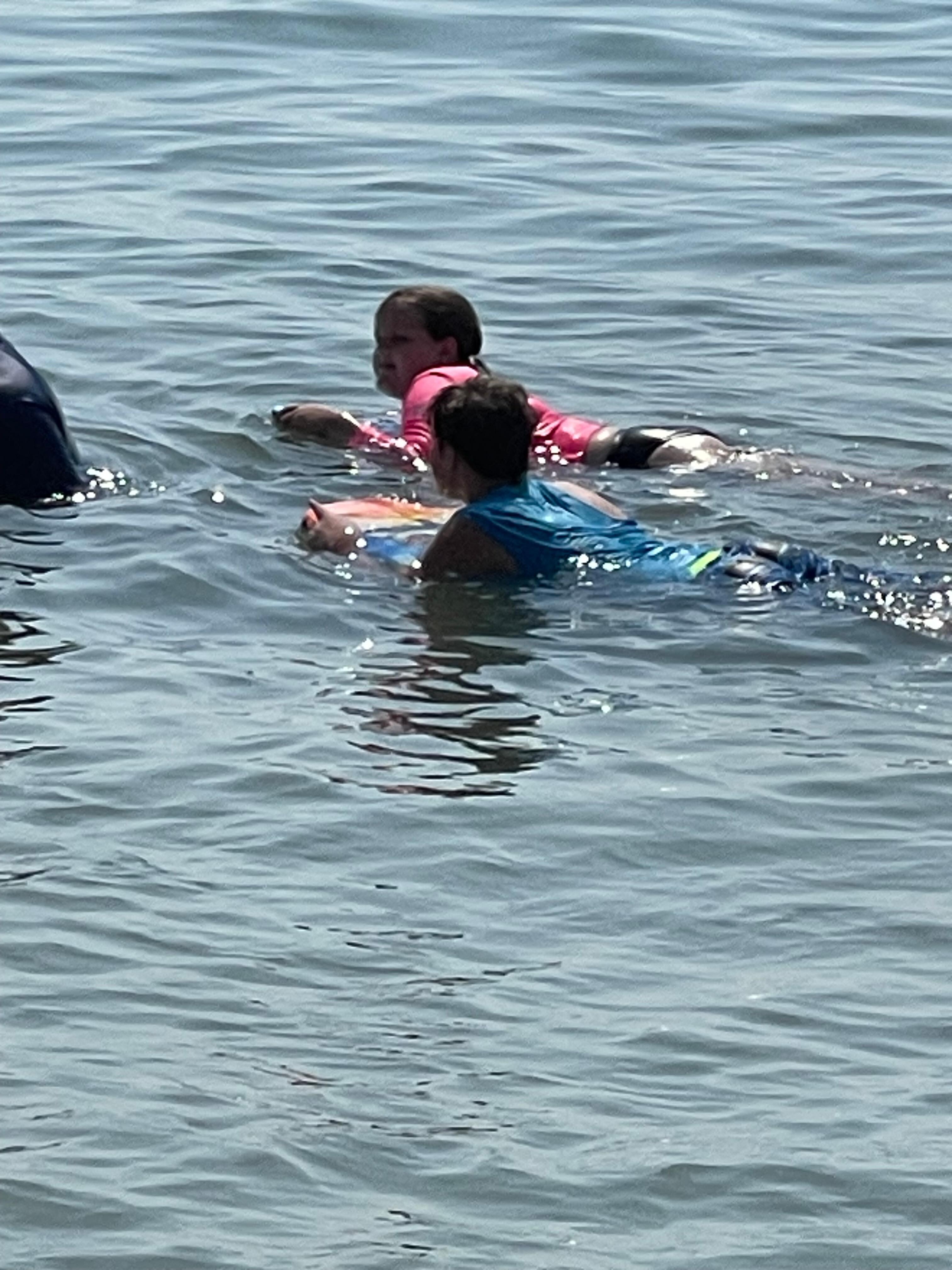 Grandchildren enjoying swimming