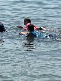 Grandchildren enjoying swimming