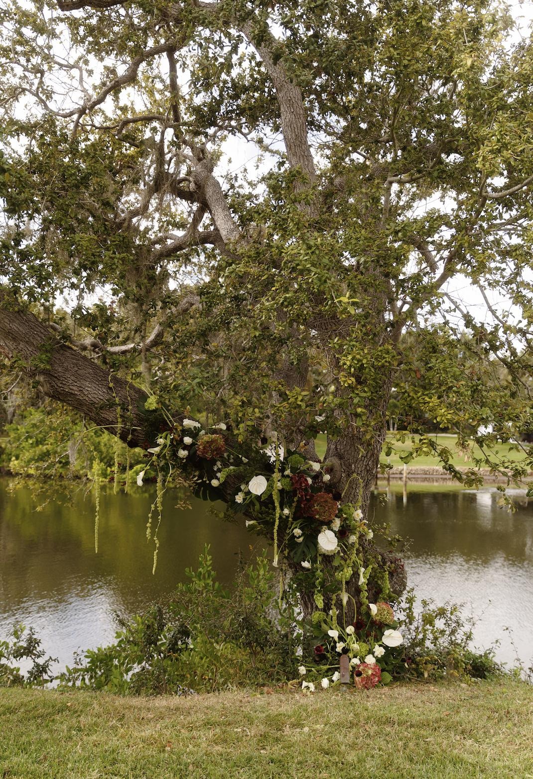 Here's what our florist did on the oak tree – LilyBella Floral Design