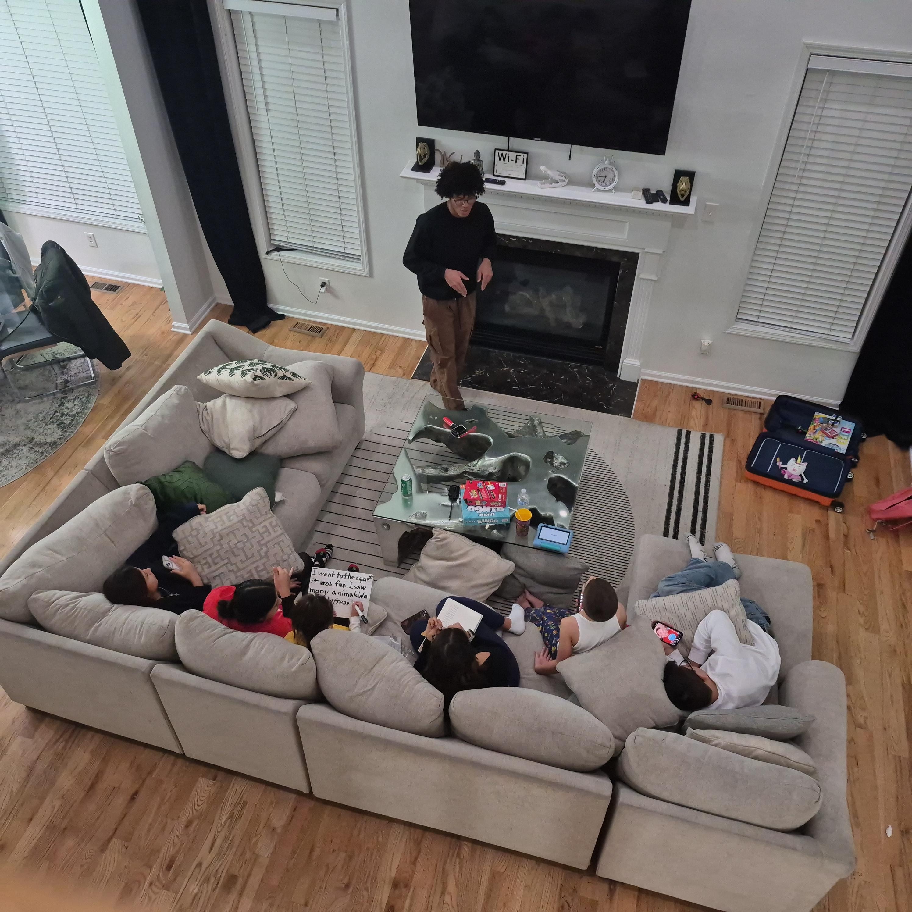 Loved hanging out with the fam in the living room, especially by the fireplace!