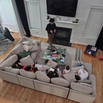 Loved hanging out with the fam in the living room, especially by the fireplace!