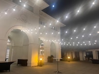 A stroll under lights.