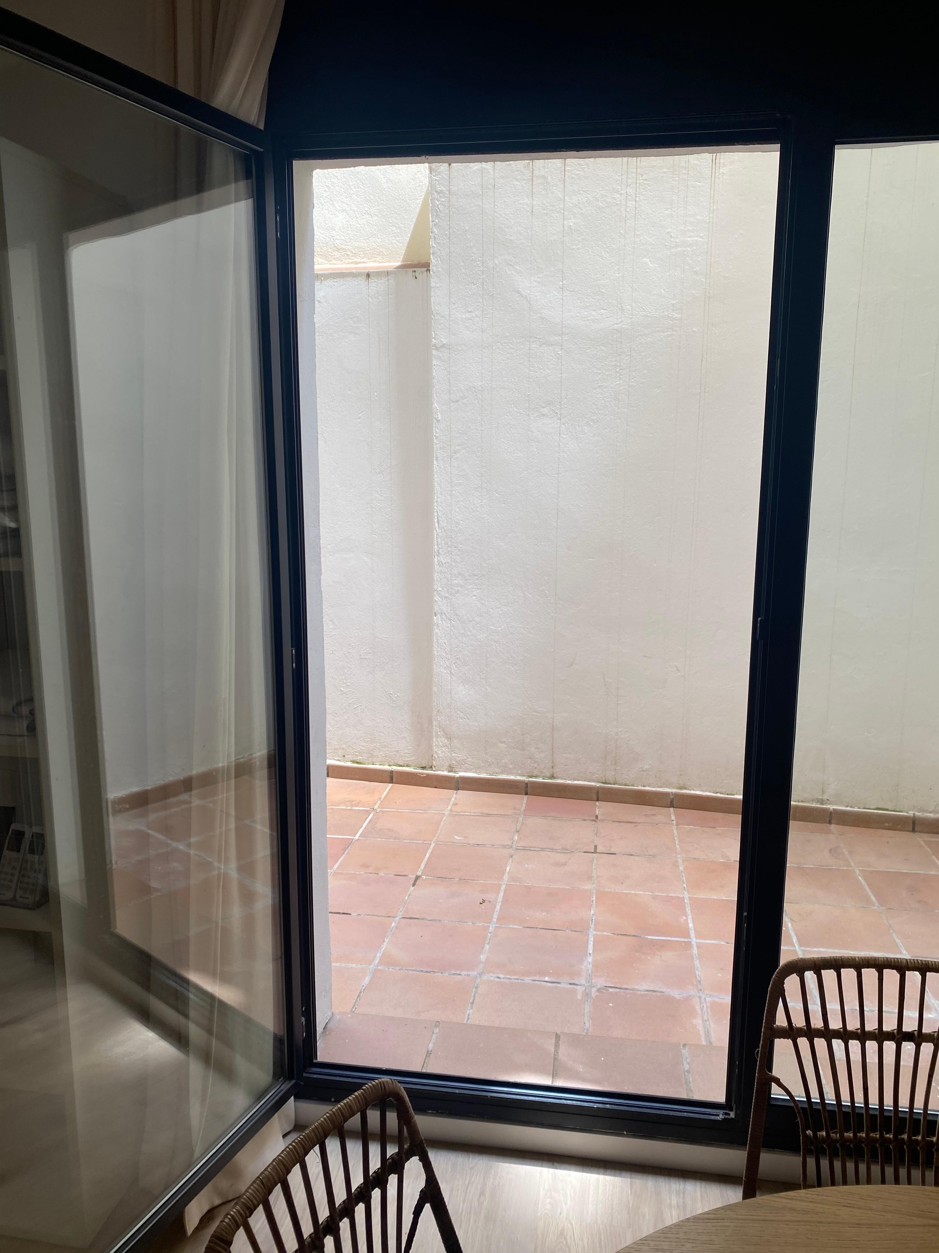 This is the view from inside the unit on the first level.