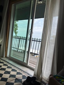 Looking out the living room.