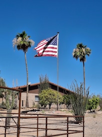 The flag over the ranch house